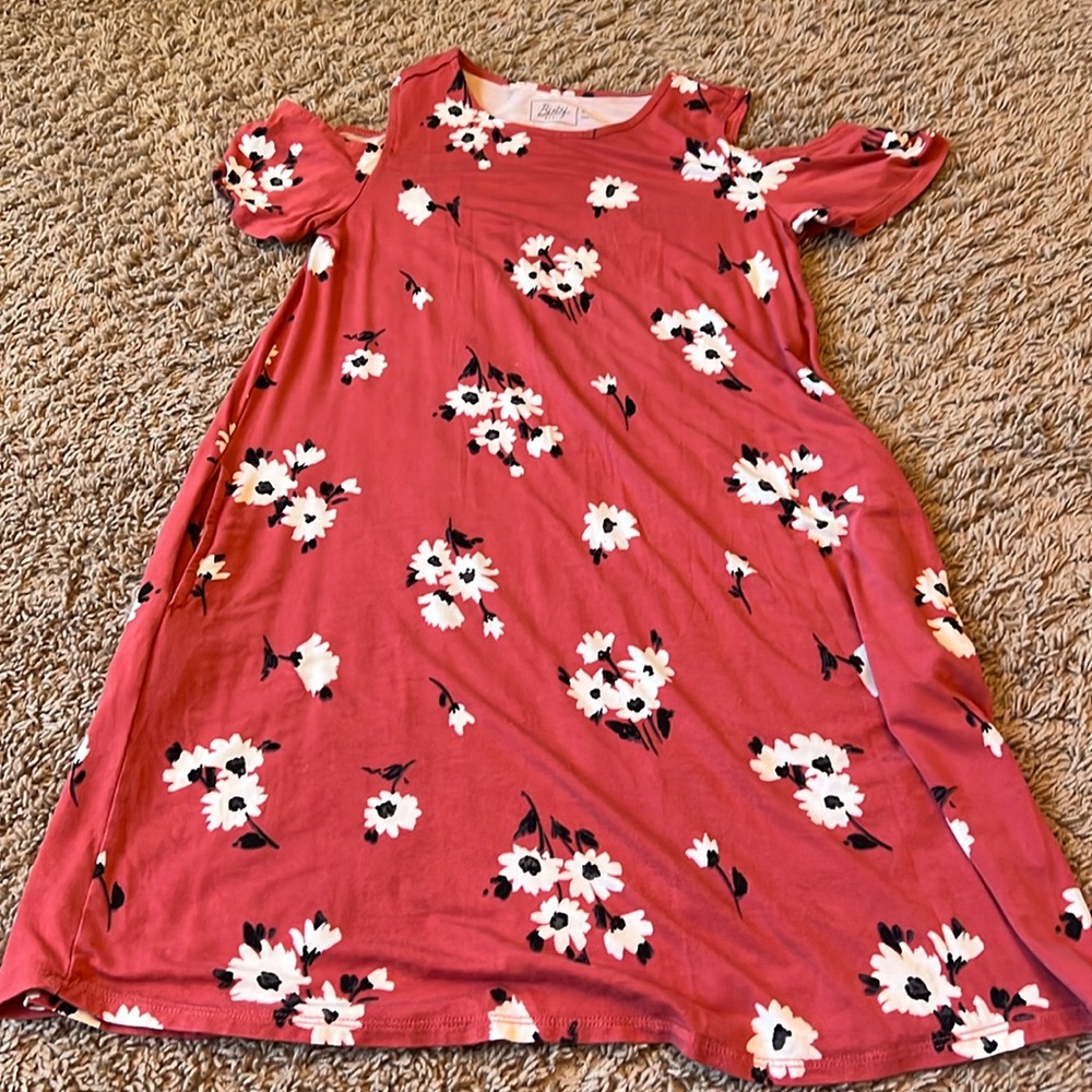 Girls cold shoulder dress